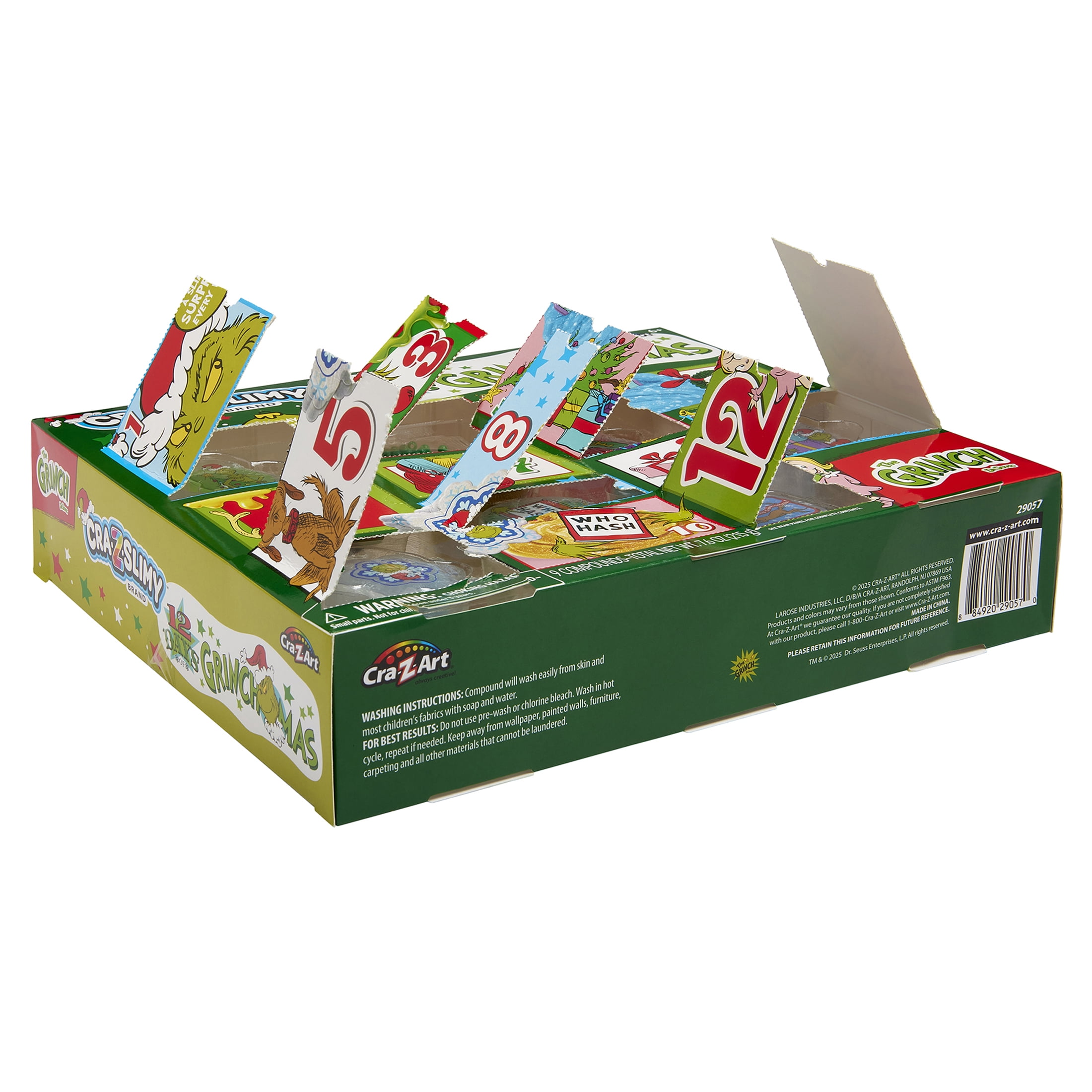 Grinch 12 Days of Grinchmas 2025 Advent Calendar – Cra-Z-Slimy Holiday Slime Toy Set with Surprise Slimy Fun Each Day by Cra-Z-Art