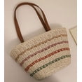 thumbnail image 5 of Kukuzhu Women Large Beach Tote Bag Hand-woven Stripe Beach Travel Straw Handbag Shoulder Bag, 5 of 5