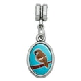 thumbnail image 2 of Sparrow Little Brown Bird on Stick Italian European Style Bracelet Oval Charm Bead, 2 of 4