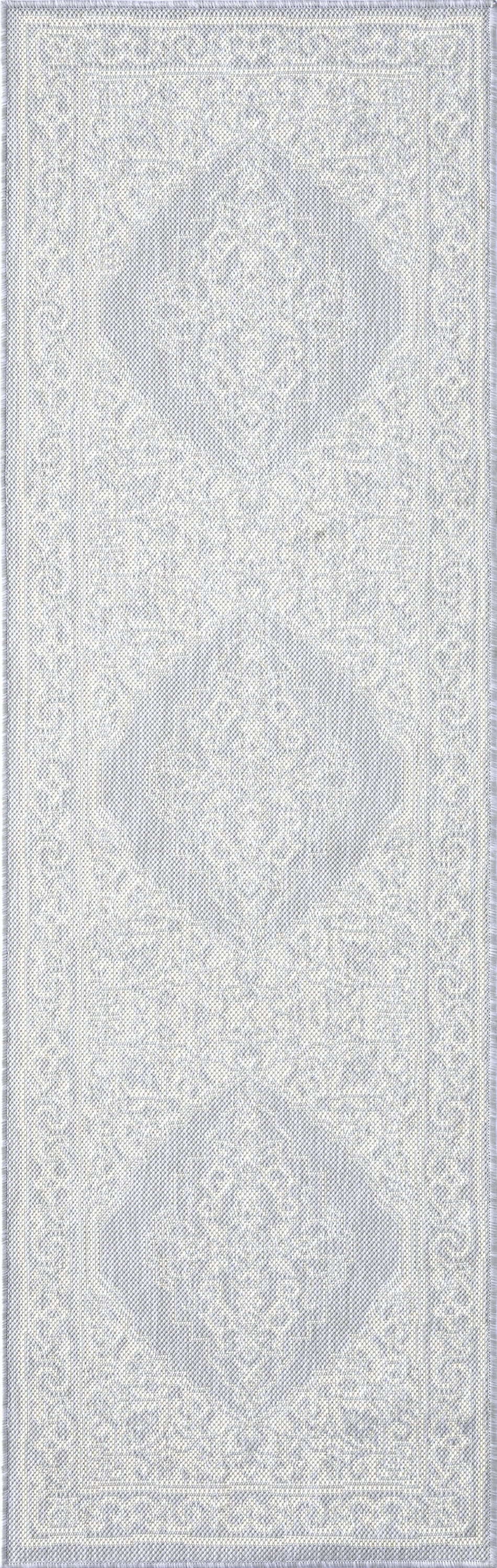 Bliss Rugs Floral Indoor Outdoor Rug Water Resistant Runner Rug for Patio, Hallway, Entryway, Deck, Gray ,3' x 10'