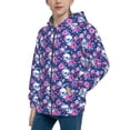 thumbnail image 2 of Rocae Skull Flower for Zip Up Hoodies for Teen Sweatshirt with Hood-Medium, 2 of 6