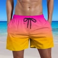 thumbnail image 1 of LSLJS Mens Swim Trunks Men's Adult Low Waist Boxer Shorts Casual Gradient Print Drawstring Swimwear Bathing Suits, 1 of 5