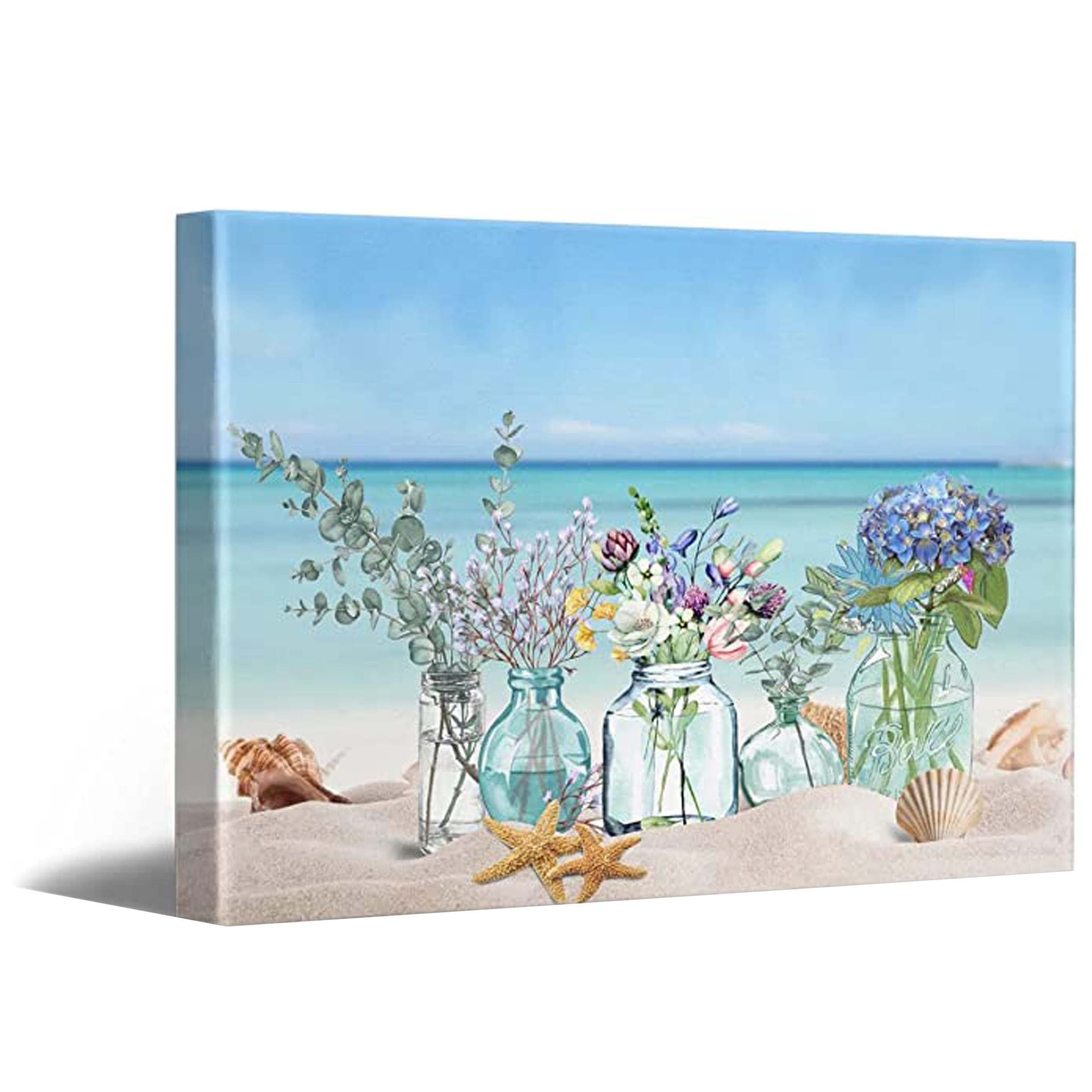 Coastal Theme Home Wall Painting Calm Coast Bathroom Art Decoration ...