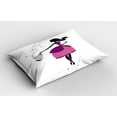 thumbnail image 2 of Ambesonne Cartoon Pillow Sham 2 Pack, Girl Butterfly Cage, 26"x20", Dark Magenta Dark Brown, 2 of 3