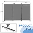 thumbnail image 6 of Ktaxon 3 Panel Folding Privacy Screen Portable Divider Folding Partition 6 FT Room Separator Freestanding Wall, Gray, 6 of 11