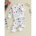thumbnail image 3 of Wassery Baby Christmas Outfits for Boys Girls Newborn Christmas Tree Print Long Sleeve Round Neck Sweatshirt Long Pants Set Toddler Boys Girls 2 Piece Fall Clothes, 3 of 8