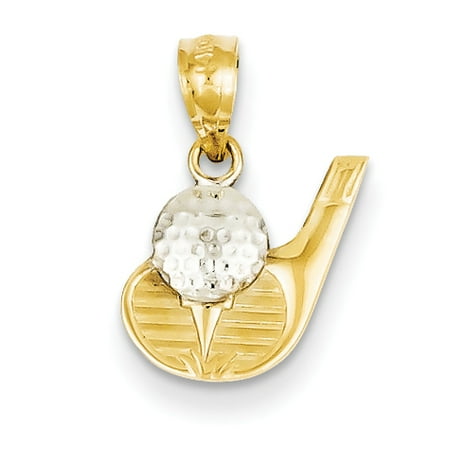 Player Charm 14kt Gold Jewelry - 14k Yellow Gold Golf Pendant Charm Necklace Sport