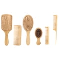 thumbnail image 1 of Hairdressing Comb, Beard Brush Round Teeth Massage Effect Bamboo  For Detangling, 1 of 8