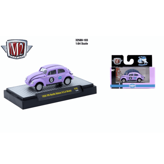 M2 Machines Autothentics Rel 103 1:64 1956 Vw Beetle Deluxe Usa