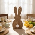thumbnail image 4 of 1 Pcs Easter Bunny Table Wooden Sign Easter Peeps Decor Spring Wood Bunnies Rabbit Ornament Farmhouse Tabletop Decoration for Easter Party Tiered Tray Mantle Desk Office Home Party, 4 of 7