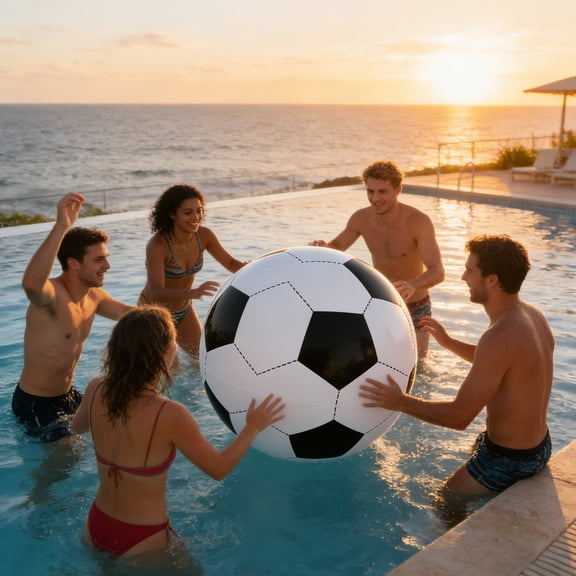 Inflatable Soccer Ball with Rapid Valve - Massive PVC Football for Beach, Backyard, Party Games & Parades,Outdoor Sports Toy (31.5 Inch)