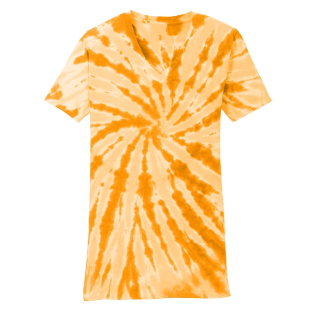 Gravity Threads Womens Tie-Dye V-Neck Shirt - Gold - X-Large
