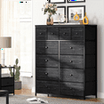 EnHomee Black Bedroom Furniture Tall Dresser 12 Drawers Dressers Chest