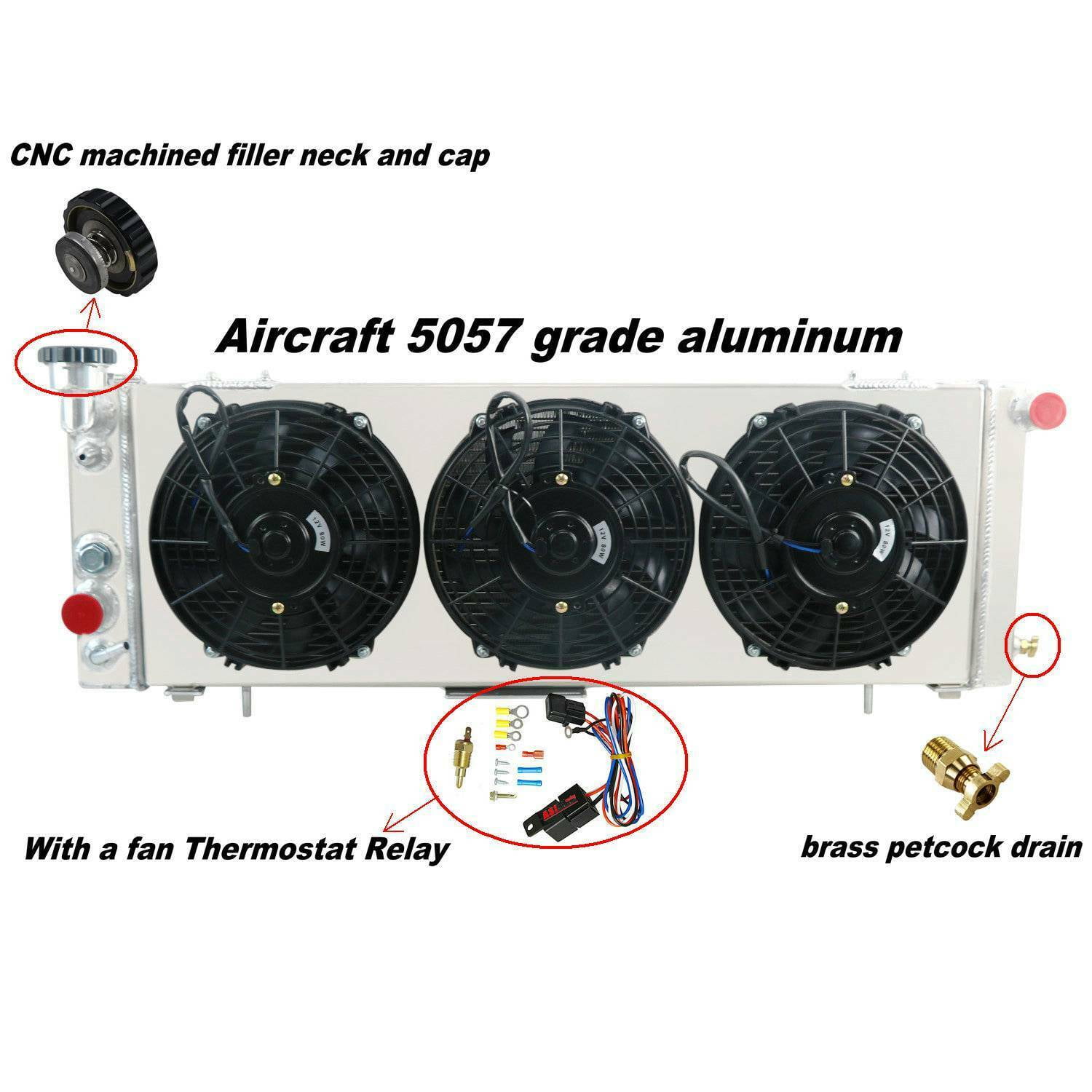 3 Row Radiator &Shroud fan For 8401 Jeep Cherokee