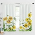 thumbnail image 3 of Sunflower Garden Window Kitchen Curtain Short Velvet Summer Inspired Design Agriculture, Window Drapes 2 Panel Set for Kitchen Cafe Decor,55" X 39" (2 Panels 27.5 x 39 Inch), Yellow Green, 3 of 5