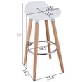 thumbnail image 4 of Giantex Set of 2 Bar Stool, Modern Counter Height Stool with PP Seat and Wooden Legs, Minimalist Armless Dining Chair, Side Stools for Kitchen, Restaurant, Cafe, Easy to Assemble, White, 4 of 8
