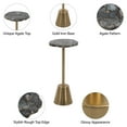 thumbnail image 4 of 24" Gold Iron Base Rough Edge Agate Top Side Accent Table for Glamorous and Natural Living Room or Bedroom Decor, 4 of 9