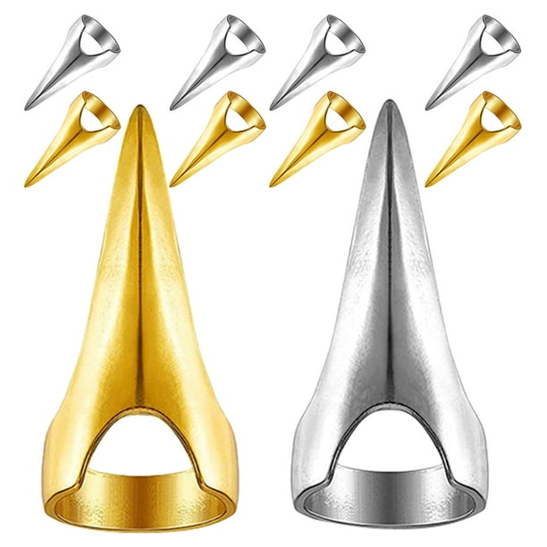 10 anillos metálicos para separar el cabello, ideales para trenzas y otros peinados. También sirven como garras falsas para cosplay.