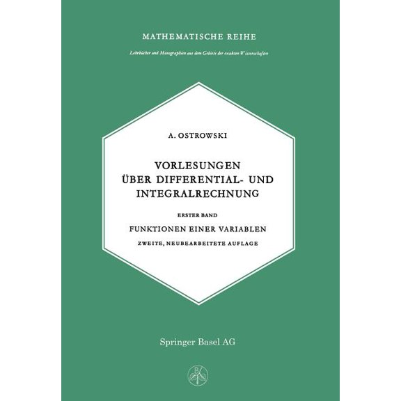 Vorlesungen Ãber Differential- Und Integralrechnung, (Paperback)