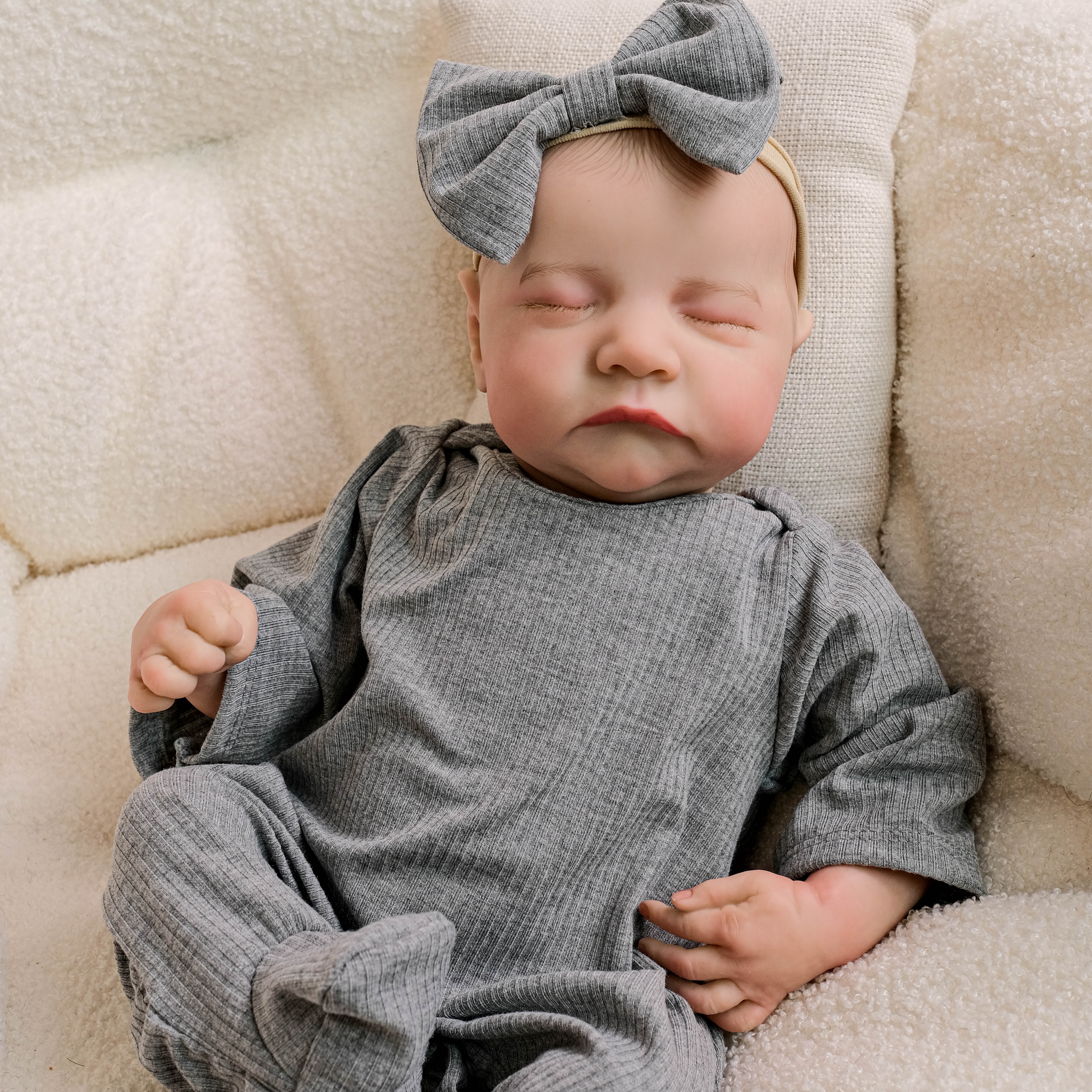 Realistic Reborn Baby Dolls 19 inch Cloth Body Poseable Sleeping Real Life Baby Lifelike-Newborn Doll with Clothes & Feeding Toy for Age 3 and Up