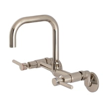 Kingston Brass Concord 8-Inch Adjustable Center Wall Mount Kitchen Faucet, Polished Nickel