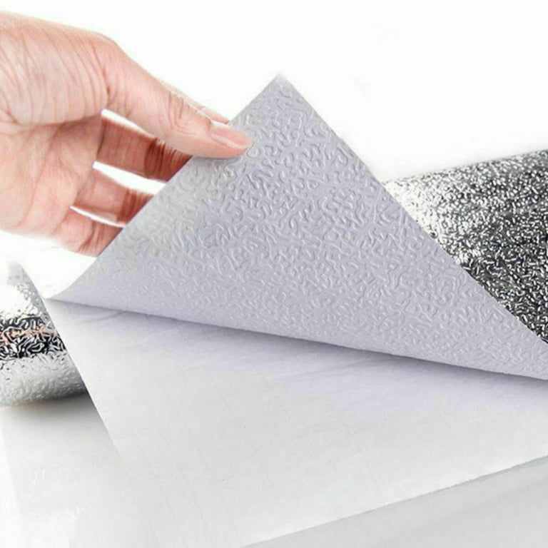 Silver Stainless Steel Contact Paper Peel and Stick Aluminum Foil Sheet  Wallpaper Waterproof Heat Resistant Oil Proof Wall Film for Kitchen  Backsplash Countertop Cabinet