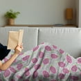 thumbnail image 3 of Tropical Soft Flannel Fleece Throw Blanket, Cross-Sectional View of Pitaya the Dragon Fruit on a Background Forms, Cozy Plush for Indoor and Outdoor Use, 50" x 60", Multicolor, by Ambesonne, 3 of 5