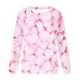 thumbnail image 3 of VALMASS Chandails en Molleton de la Saint-Valentin pour Femmes Manches Longues Imprimé Cœur Hauts Décontractés Col Rond Blouses d'Extérieur (L, Rose), 3 of 3