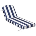 thumbnail image 3 of Striped Blue 2-Pack Outdoor Chaise Lounge Cushions, 5'' Thick Olefin Patio Cushions with Removable Covers, Fade Resistant & Water Resistant Chaise Cushions for Poolside Furniture, Fits 72-74''Lounges, 3 of 10