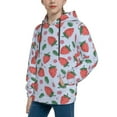 thumbnail image 2 of Sikiie Strawberries Youth Hoodie Sweatshirt Pullover Hooded Classic Casual Essentials Hoodiefor Boys Girls Kids -Medium, 2 of 6