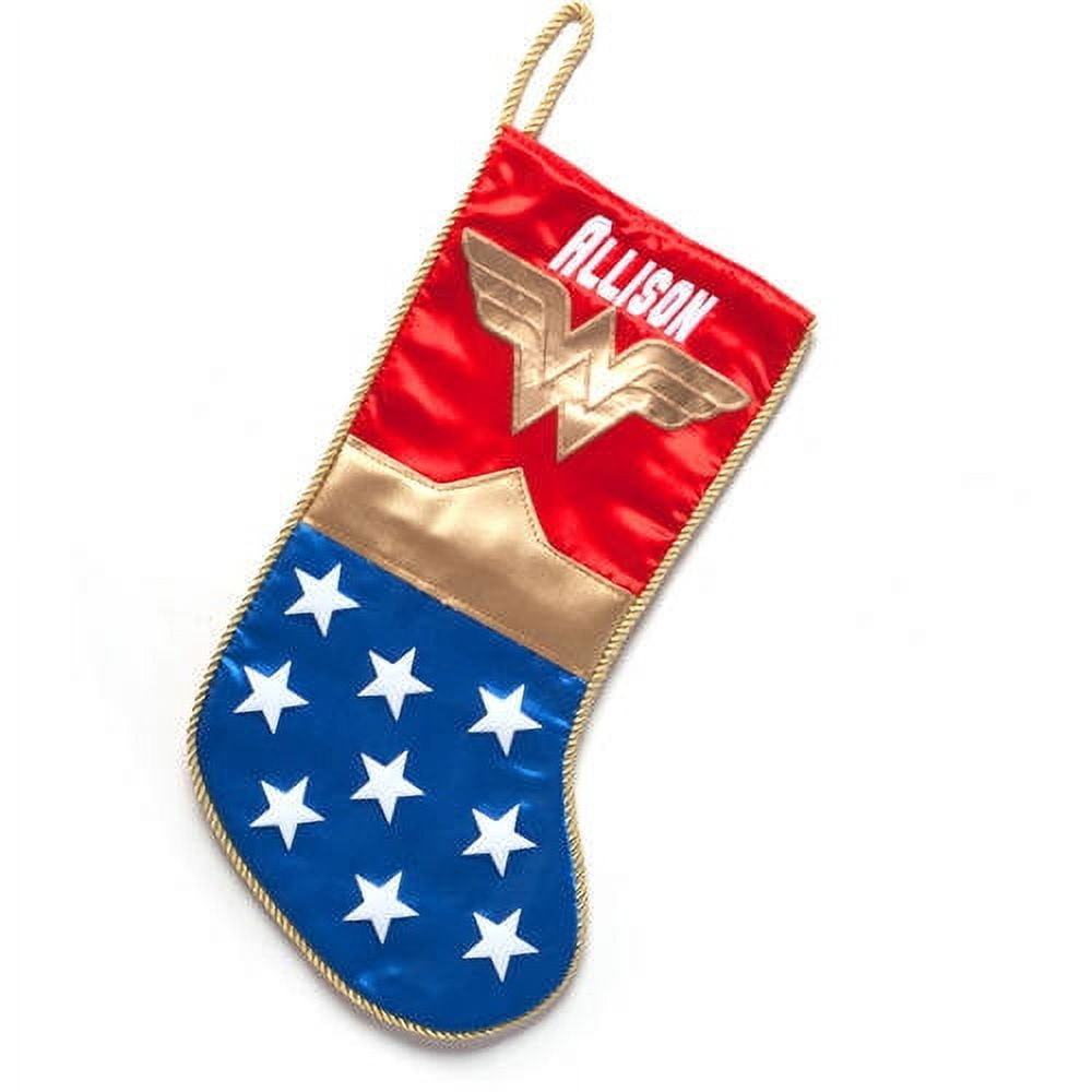 Superman, Supergirl, Batman or Wonder Woman Personalized Christmas Stocking