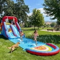 thumbnail image 3 of Sunnyfree Inflatable Water Slide Bounce House for Kids 3+, 65.3" × 370" × 91.3", 3 Water Slide with Sprinkler and 2 Slip Inflatable Boards, 3 of 13