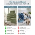 thumbnail image 5 of Casa Platino 12 Piece Towel Set, 4 Bath Towels 30x60 inch, 4 Hand Towels & 4 Washcloths, Highly Absorbent Cotton Towels for Bathroom - Oil Green, 5 of 8