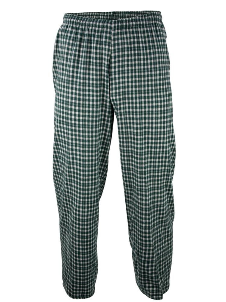 green plaid adult pajama pants