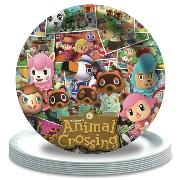 Animal Crossing Birthday Decorations Plates Party Supplies Tableware Disposable Dinnerware