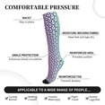 thumbnail image 3 of Lsque Rainbow Peacock Feathers Pattern Sport Compression Socks for Men & Women 15-20 mmHg Knee High Nurse Pregnant Running Medical and Travel Athletic, 3 of 6