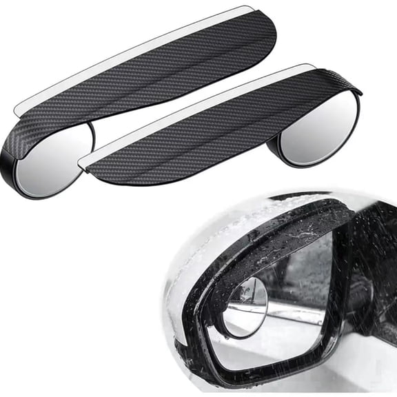 Oktree Blind Spot Mirror for Cars, Universal Fit, Carbon Fiber Black Housing, Rain Cover, Easy Install, 2-Pack