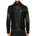 thumbnail image 2 of Men Slim Fit Biker Motorcycle Lambskin Leather Jacket Coat Outwear Jackets A177, 2 of 3