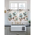 thumbnail image 2 of Retro Mallow Flowers Tier Curtains 36 Inch Length,Sheer Curtains for Bedroom Living Room Window Spring Floral Butterfly Elegant Rod Pocket Drapes Kitchen Curtains Small Half Window 27.5"x36" 2 Panels, 2 of 6