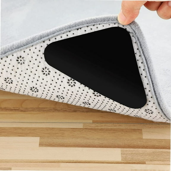 Rug Pad Grippers Non Slip Washable Grippers for Rug Anti Curling Reusable Rug Stopper Tape Corner Rug Stickers for Hardwood Floors, Tile Floors, Carpets, Floor Mats (12 Pieces)