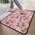 thumbnail image 4 of Pink Breast Cancer and Pioneer Flower Door Rugs,Washable Non Slip Door Mats Indoor,Decorative Door Mats,Entry Mat Indoor for Entrance,Bedroom,Kitchen,Bathroom,30"x17", 4 of 6