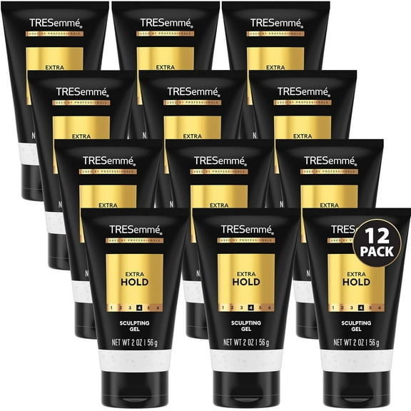 TRESemmé Sculpting Gel, Travel-Size, Extra Hold 12-Pack – Professional-Quality Formula, 24H Frizz Control, 2 Oz Ea