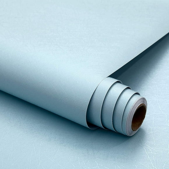 Blue Silk Wallpaper Stick and Peel Wallpaper Blue Solid Color Embossed Waterproof Self Adhesive Removable Wallpaper Vinyl Wallpaper Cabinet Furniture Countertop Shelf Liner Paper Roll 17.7"x118"