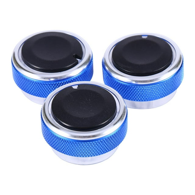 Juego de 3 perillas de aire acondicionado para coche, aleación de aluminio, interruptor de control de calor, accesorios para Ford