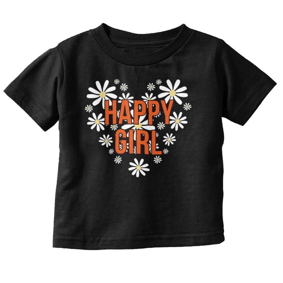Cute Happy Girl Spring Flower Heart Youth T Shirt Tee Girls Infant Toddler Brisco Brands 6M