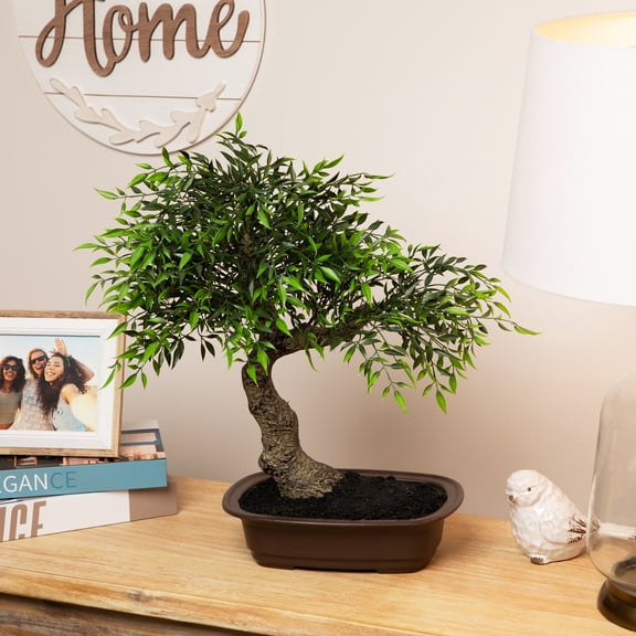 Northlight 18" Bonsai Artificial Potted Plant - Green/Brown
