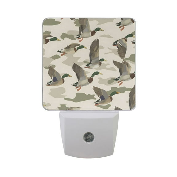 Wild Ducks Flying Night Light 2 Pack LED Nightlight Plug into Wall Dusk to Dawn Sensor Soft White