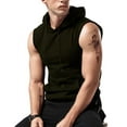 thumbnail image 4 of Men's Workout Hooded Tank Tops Sleeveless Gym Training Hoodies Bodybuilding Muscle Cut Off T Shirt, 4 of 4