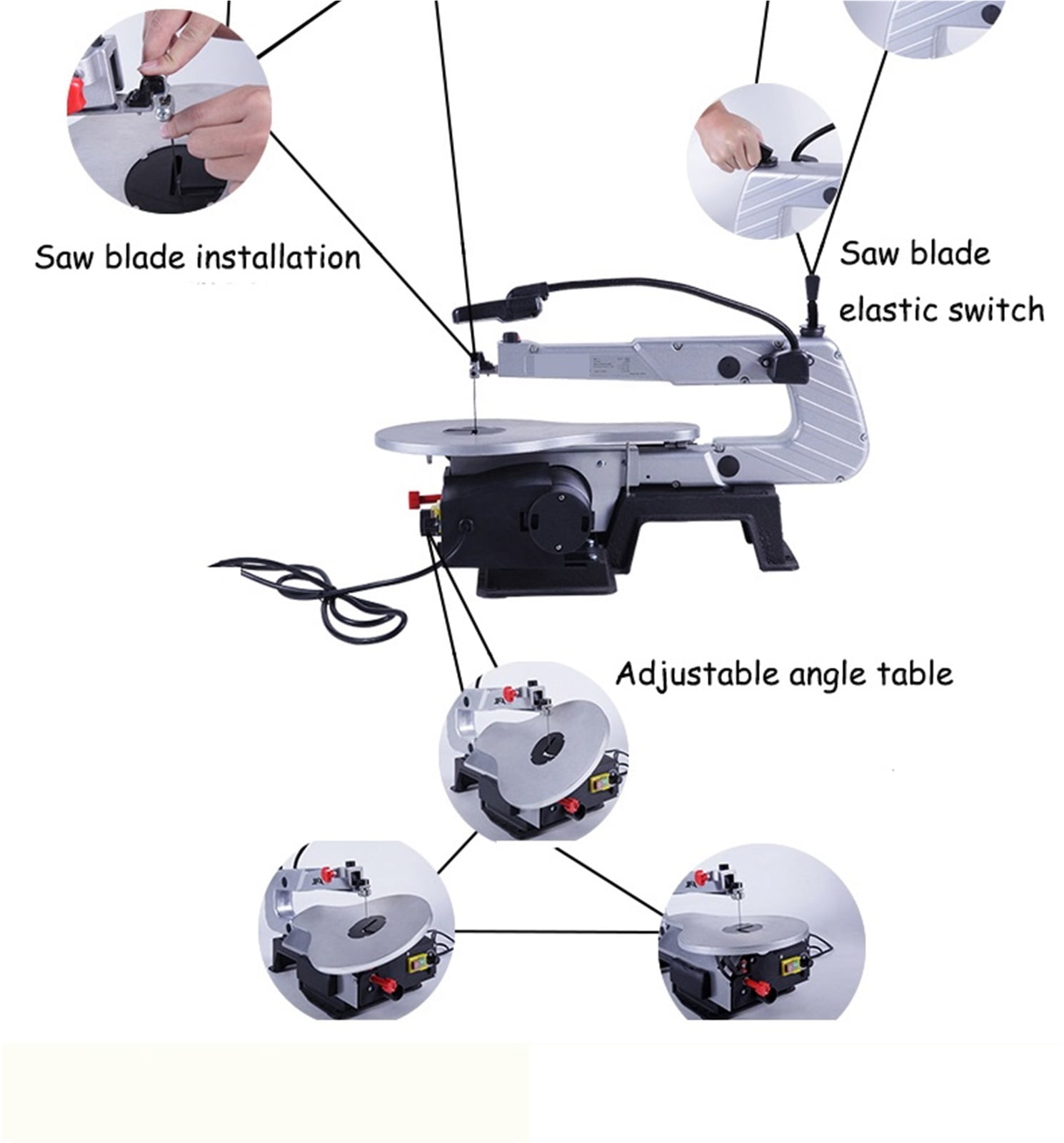Scroll Saw, Electric Curve Saw, Table Saw, Multifunctional Saws & Jig Saw, Woodworking Tools Desktop Wire Saws ,Heavy Duty Build