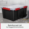 thumbnail image 5 of (4 pack) Sterilite Large Gasket Tote, 20 Gallon WaterProof Plastic Storage Bin with Lid, Gasket Seal and Durable Latches, Black, 5 of 12